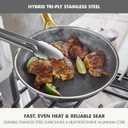 GreenPan Hybrid 10 Nonstick Stainless Steel Frying Pan Skillet, APEX Tri-Ply Thermobond PFAS-Free Ceramic Cookware, Induction & All Cooktop Compatible, Oven Temp to 850F, Dishwasher Safe, Gold