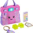Fisher-Price Baby Learning Toy Laugh & Learn Purse, Going Places Bag with 4 Pretend Play Accessories for Infants & Toddlers Ages 6+ Months