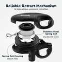 Pecute 32ft Retractable Dog Leash with Reflective Strips, 360 Tangle-Free, One-Button Control & Sturdiness Nylon Material, Long Leash Retractable with Poop Bag Holder for Medium Large Dog
