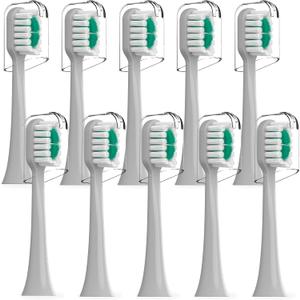 Replacement Brush Heads Compatible with AquaSonic icon Electric Toothbrush, 10 Pack, Stone