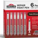 X-Protector Touch Up Paint Pen Kit - 6 Fillable Pens with 3 Types of Brushes - Premium Pen for Touch Ups - Fillable Touch Up Paint Pens for Walls, Furniture, and Other Touch Up Works!