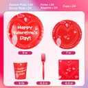 Atonofun Valentines Day Party Supplies, Valentines Day Plates and Napkins Set, Disposable Valentines Plates, Cups, Napkins and Forks for Valentine's Day, Engagements, Anniversary Party Serves 24