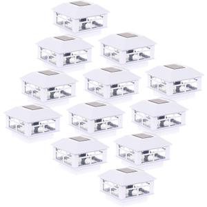 GreenLighting Modern Solar Post Cap Lights Fits 4x4 Wood, 5x5 PCV/Vinyl Outdoor Solar Powered Fence Light, Landscaping, Deck, Garden- Bright LED, Waterproof White 12 Pack