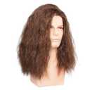 Kaneles Mens Long Brown Wig Mid Length Synthetic Hair for Male Halloween Cosplay 80s Costume Wig