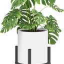 8 Inch Plant Pots with Heavy Duty Stand,White Pots for Plants,Durable Planters for Indoor Plants,Large Plant Pot for Indoor and Outdoor, Decorative Modern Flower Pots with Drainage Hole