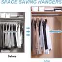 100 PCS Space Saving Hanger - Space Saver Clothes Hanger Connector with Stacking Hooks and Heavy Duty Cascading Connection