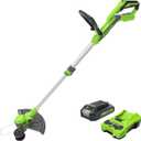 Greenworks 24V Cordless String Trimmer/Edger (Gen 2), 12" Cutting Width, Ultra-Light 6 lbs Design, with 2.0Ah Battery & Charger Included