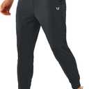 NORTHYARD Men's Joggers Pants with Zipper Pockets Lightweight Sweatpants Athletic Running Workout Track Pants for Men (Black)