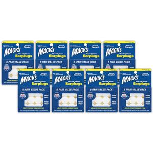 Mack's Pillow Soft Silicone Earplugs - 6 Pair (Pack of 8), Value Pack  The Original Moldable Silicone Putty Ear Plugs for Sleeping, Snoring, Swimming, Travel, Concerts and Studying