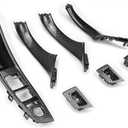 FEXON Carbon Fiber Window Switch Armrest Panel, Inner Door Pull Handle Trim Cover Kits Replacement for 2010-2016 BMW 5 Series 520 523 525 528 530 535 51417225875