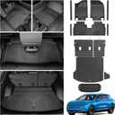 Floor Mats for 2024 2025 Chevy Equinox EV(Non Fuel) Trunk Mat with Backrest Mat and Storage Mats, Door Sill Protectors, All Weather Cargo Liner Back Seat Cover for Equinox EV Accessories
