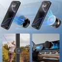 2 x 360 Rotatable Vacuum Magnetic Phone Holder for Car, One-Hand Operation Suction Phone Mount, Strong Magnetic Car Phone Stand for iPhone, All Smartphones (Gym/Airplane/Gym/Desktop/Any Surface) (Gray)