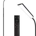 Dimunt LED Floor Lamp, Bright 15W Floor Lamps for Living Room with 1H Timer, Stepless Adjustable 3000K-6000K Colors & Brightness Standing Lamp with Remote & Touch Control Reading Floor Lamps (Black)