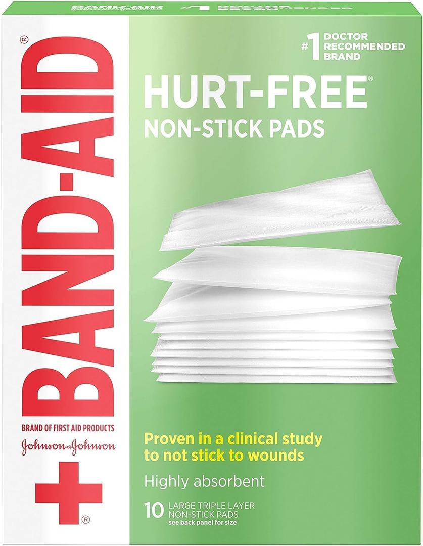 BAND-AID First Aid Non-Stick Pads, Large, 3 in x 4 in, 10 ea (Pack of 7)