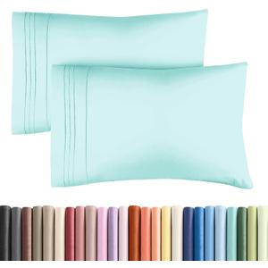 King Pillow Cases Set of 2 - Ultra Soft Hotel Quality Pillowcase Covers - Comfy, Cozy & Wrinkle Free - Shrinkage, Stain and Fade Resistant - Machine Washable Pillow Protectors - 2 Piece Set - Spa Blue