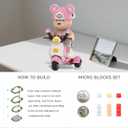 HOOLEDAY Motorcycle Bear Micro Building Blocks Set (6800Pieces) Gift for Adults & Boys & Girls
