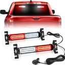 HLauto 1002L Emergency Strobe Traffic Advisor Light Bar: 40LED Dash Safety Warning Flashing Front/Rear Windshield Visor Light for Construction Vehicle, Trucks (2x10.7inch, Red White)