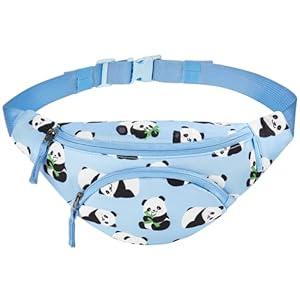 Choco Mocha Kids Fanny Pack for Girls, Toddler Belt Bag 2-4 4-6 Kid Waist Bag Outer for Little Girls age 6-9 8-12 Small Hip Pack (Blue Panda)