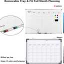 Comix Magnetic Dry Erase Calendar Whiteboard, 36 x 24 Inches Monthly Calendar Dry Erase Board for Wall, Aluminum Frame Planner White Board with Dry Erase Markers, Eraser, Magnets