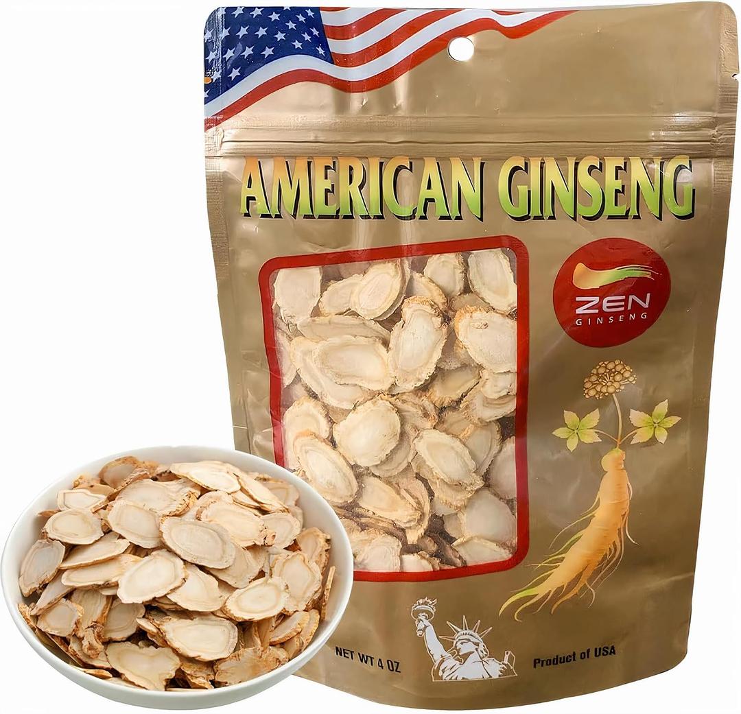 Zen Ginseng American Wisconsin Ginseng Slices, 4 Oz, 1 Bag