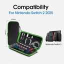 amCase Carrying Case for Nintendo Switch 2 [7.9''] 2025 - Protective Hard Shell Portable Travel Carrying Case Pouch for Switch Console and Accessories (Green)