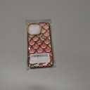 Omorro Compatible with iPhone 14 Pro Max Case for Girls, 3D Scales Desgin Glitter Bling Cute Luxury Transparent Phone Case for Women Girly Protective Cover (Pink)