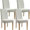Dining Room Chair Covers - Anti-Cat Scratch, Washable, Regular Size, 4 Pack for Kitchen, Hotel, Meeting (Grey)