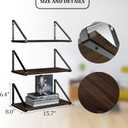 BAMEOS Floating Shelves Rustic Wood Wall Shelf, Small Bookshelf for Living Room, Office, Bedroom, with Metal Bracket