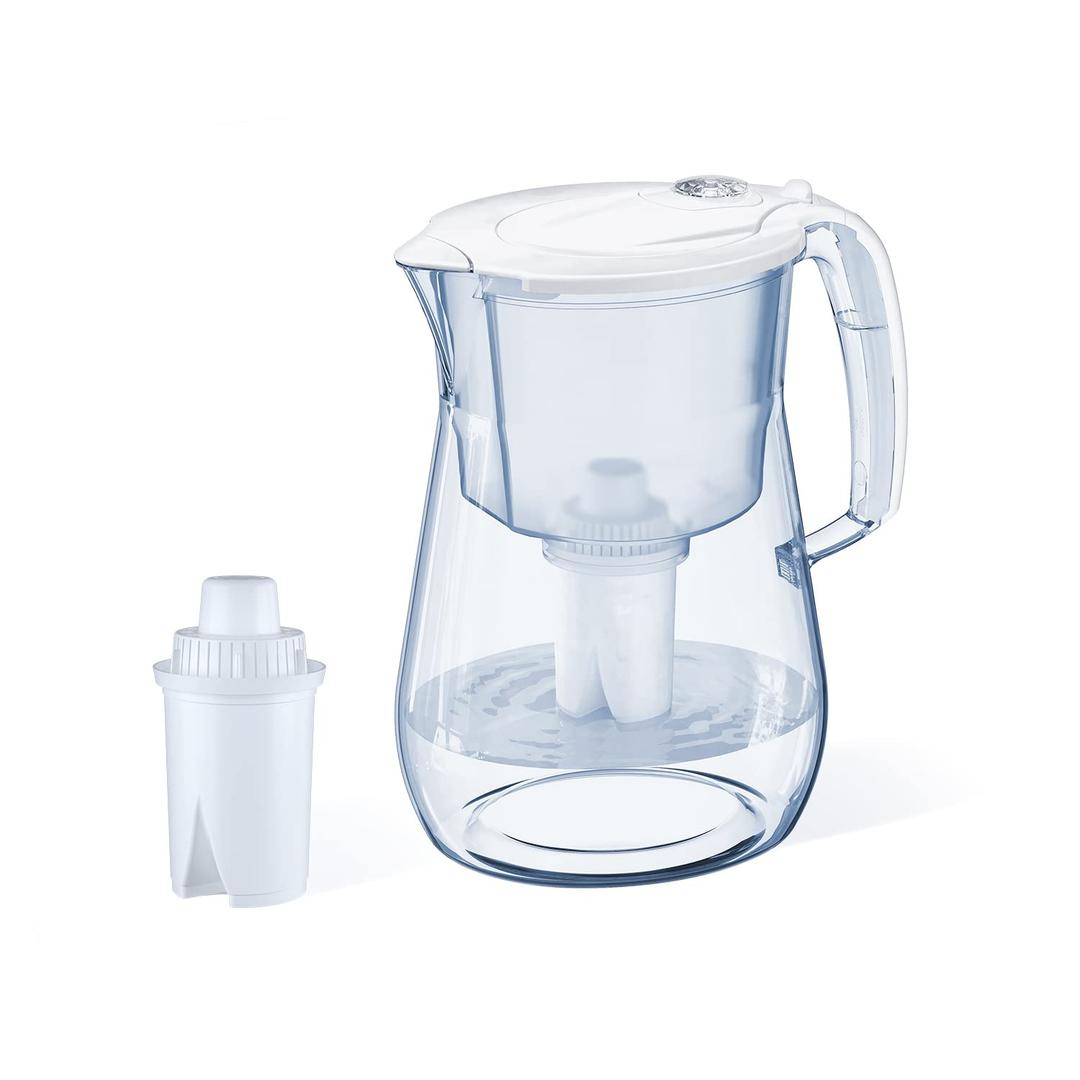 AQUAPHOR Water Filter Pitcher Opal 12 Cup with 1 X B15 Filter - 145 Gallons Long-Life (White)