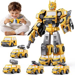 Gifts for 3 4 Year Old Boys, Toys for 3 4 Year Old Boys, 5-in-1 Transform Robot Toys for Boys 4-6, Easy DIY Assembly, 3 4 Year Old boy Birthday Gifts, Ideals Toys for Boys, Kids Toys