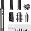 All-in-One Air Styler - Auto Curl, Straighten, Volumize, Dry - 160000 RPM High-Speed for Faster Styling - Reduces Heat Damage & Frizz Hair Styling Irons - Ionic Blow Dryer Brush for All Types (Nickel)