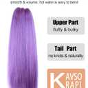 Purple Braiding Hair 20 Inch Pre Stretched Hair Long Straight Crochet Braids Yaki Texture Synthetic Fiber 4 Packs (Light Purple)