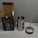 Secura French Press Coffee Maker, 304 Grade Stainless Steel Insulated Coffee Press with 2 Extra Screens, 50oz (1.5 Litre), Silver