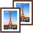 FIXSMITH Brown 8x10 Picture Frame Set of 2, Collage for Tabletop or Wall Display