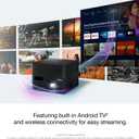 Epson EpiqVision Mini EF12 Smart Streaming Laser Projector, HDR, Android TV, Portable, sound by Yamaha, 3LCD, 1080p, 1000 lumens Color and White Brightness