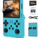 RegiisJoy 30000 in 1 Handheld Game Console, 3.5 inch IPS Screen Retro Game Console, 3800mAh Mini Portable Pocket Arcade 45 simulators 256G TF Card (Miami Blue)