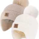 FURTALK Toddler Winter Hat Baby Pom Pom Beanie Boys Girls Kids Knitted Fleece Lined Cap