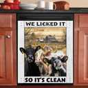 Cow Magnet Dishwasher Cover, Rural Farm Decor Refrigerator Magnets Decorative Funny Fridge Magnetic Kitchen Decal Vinyl Panel Decorative 23" W x 26" H
