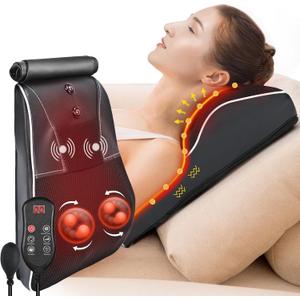 Shiatsu Neck and Back Massager with Heat, Neck Massager for Pain Relief, deep Tissue,3D Kneading Massage Pillow for Back, Shoulder, Leg, Gifts for Mom, Dad, Women (Black)