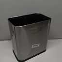 Coloch Small Metal Trash Can, 2.6 Gallon(10L) Slim Size Wastebasket for Narrow Spaces Stainless Steel Garbage Bin Silver Invisi-Overlap Open Top Rubbish Bin for Bedroom, Bedroom, Toilet, Undersink