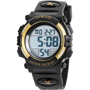 YFWOOD Kids Digital Watch Waterproof Outdoor Watches Children Casual Electronic Analog Quartz Wrist Watches with Silicone Band Luminous Alarm Stopwatch for Boys