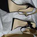 Ankis Nude Black Heels, 2.5'' Block Chunky White Clear Silver Heel Dressy Open Toe Heels For Women Ankle Strap Low Short Thick Strappy Dress Comfortable Sandal Casual Party Wedding Event Summer Shoes 7.5
