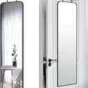 SCWF-GZ 47x14 Mirror Full Length Door Hanging Wall Mounted Aluminum Alloy Metal Frame Dressing Make-up Save Space Half Body Mirrors for Entryway Bedroom Bathroom Living Room 47 inch Black