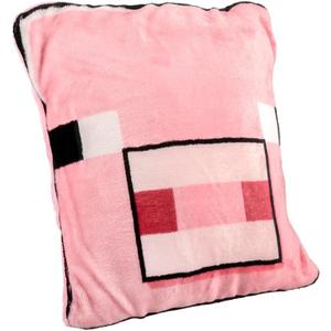 Paladone Minecraft Pig 2-in-1 Cushion Blanket - Officially Licensed Microsoft Travel Blanket, Foldable Soft Fluffy Throw, Gamer Living Room or Bedroom Decor 120cm x 150cm