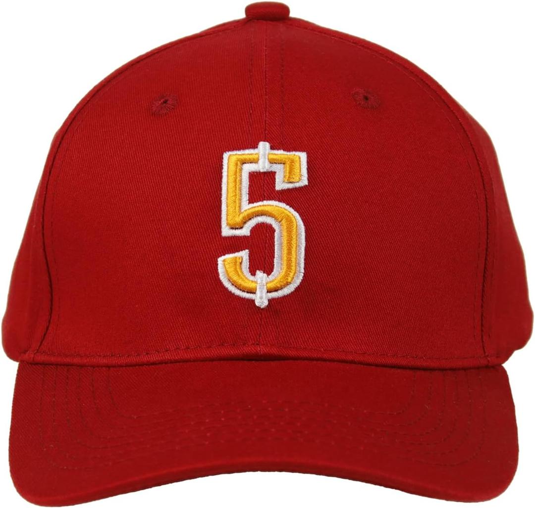 Jayden Daniels Burgundy 5# Embroidered Baseball Cap Flat Brim Hat with Stitching for Sports Outdoor - Unisex (Red)