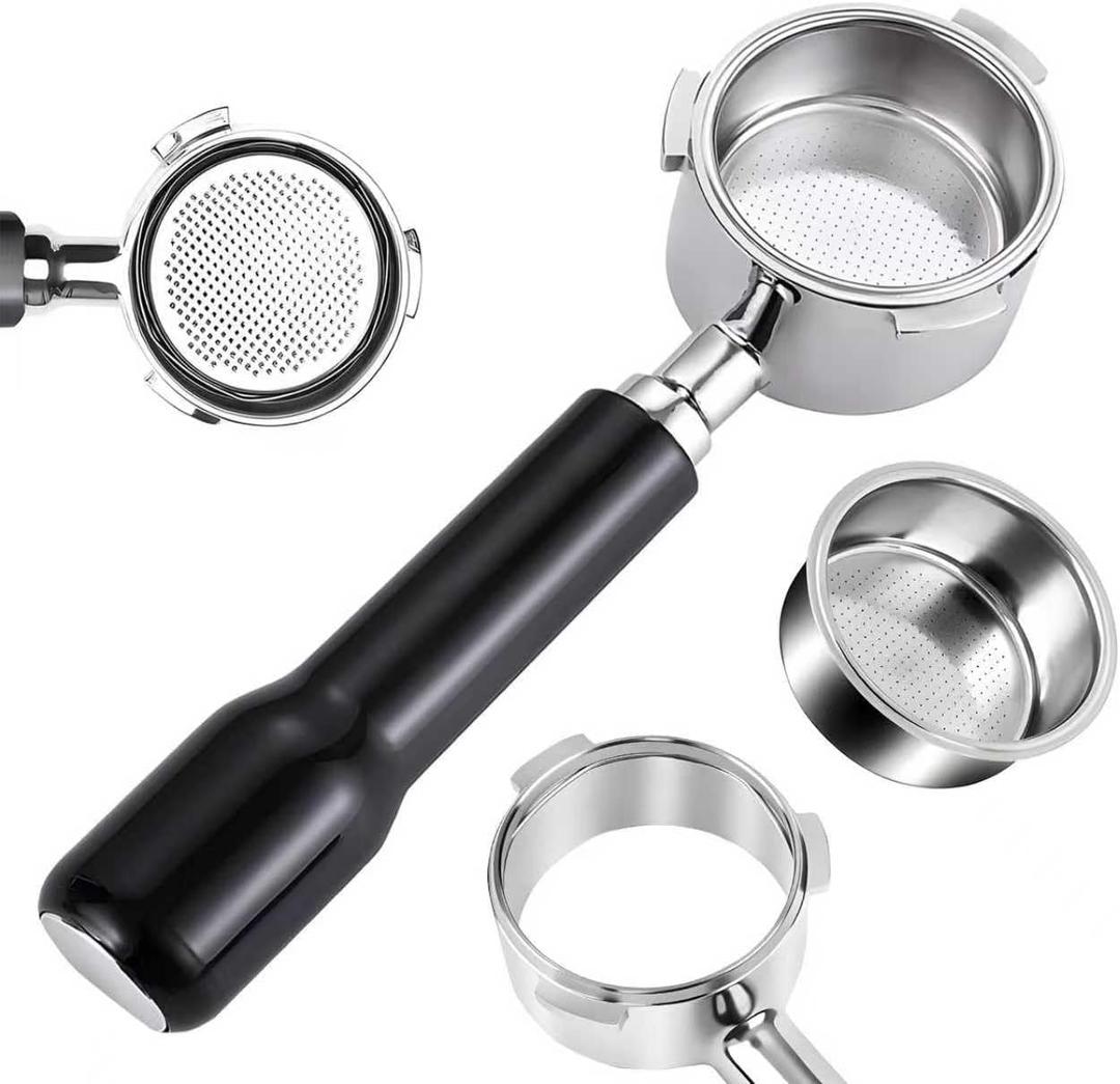 54mm Bottomless Portafilter Compatible with Breville BES870/ 878/880/ 840/500 - Premium 3-Ear Espresso Accessory for Home & Pro