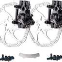Farbetter Bike Disc Brake Kit, Including Front and Rear Caliper, 160mm Rotor, Mechanic Tool-Free Pad Adjuster for Mountain Bike, Road Cycling, Fixed Gear Bike, MTB, BMX (Black)
