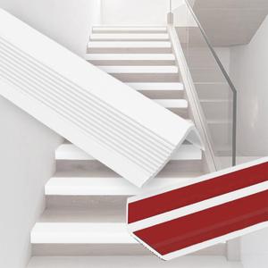 Vinyl Stair Nosing 16Ft Self Adhesive Stair Edge Protector Stair Edging, Stair Anti-Slip Stair Trim for Indoor & Outdoor (White)