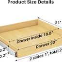 Pull Out Cabinet Organizer, Soft Close Wooden Slide Out Drawers for Pots and Pans, Full-extension Roll Out Shelves for Kitchen Cabinets, Pantry Organization, Bottom & Side Mount(21"W X 21"D x 3.4''H)