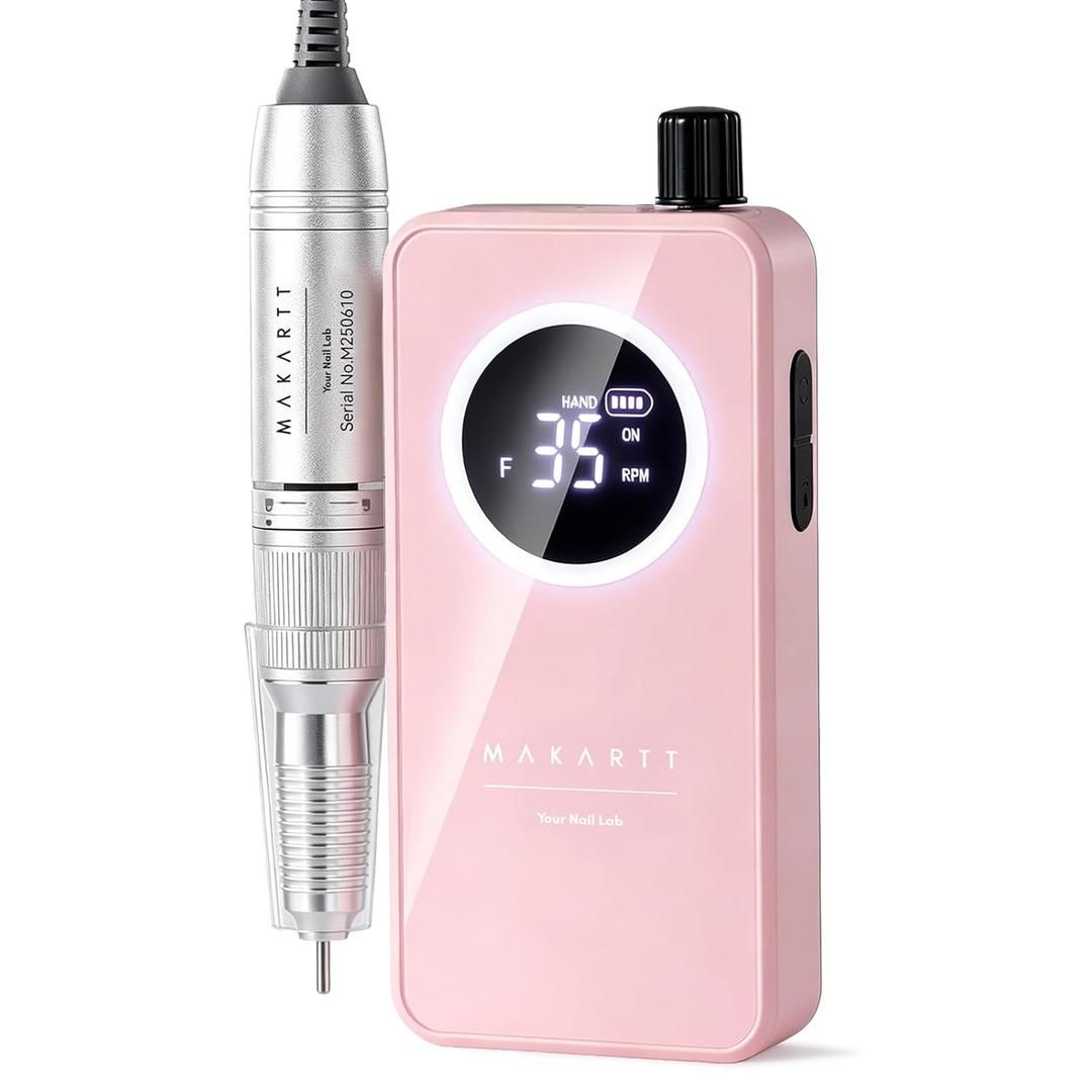 Makartt Rechargeable Nail Drill  35000RPM Electric Nail File,Portable E File for Gel Nail Shaping & Removal, Quiet, Lightweight, 6H Battery, Easy to Use for Beginners at Home , YEEYAN